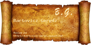 Bartovicz Gergő névjegykártya